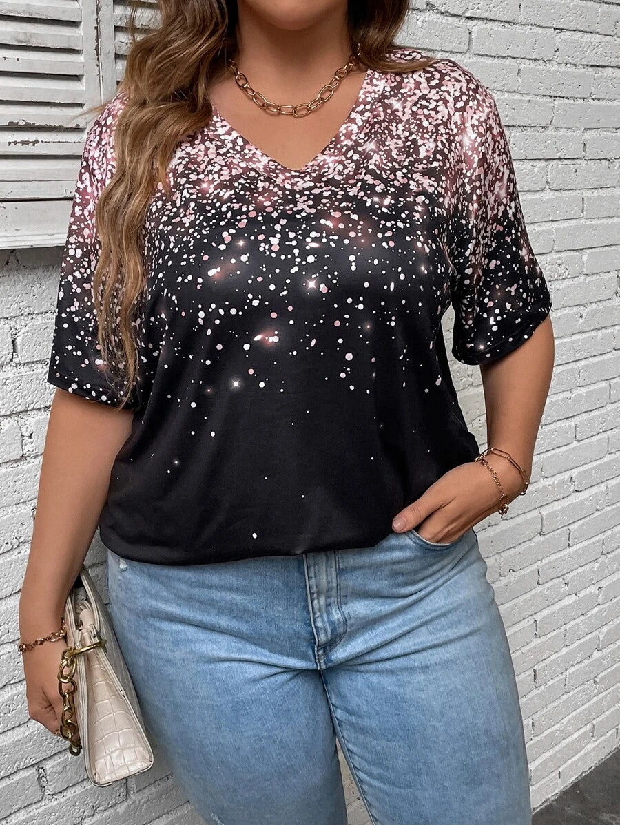 SHEIN LUNE Plus Dalmatian Print Tee