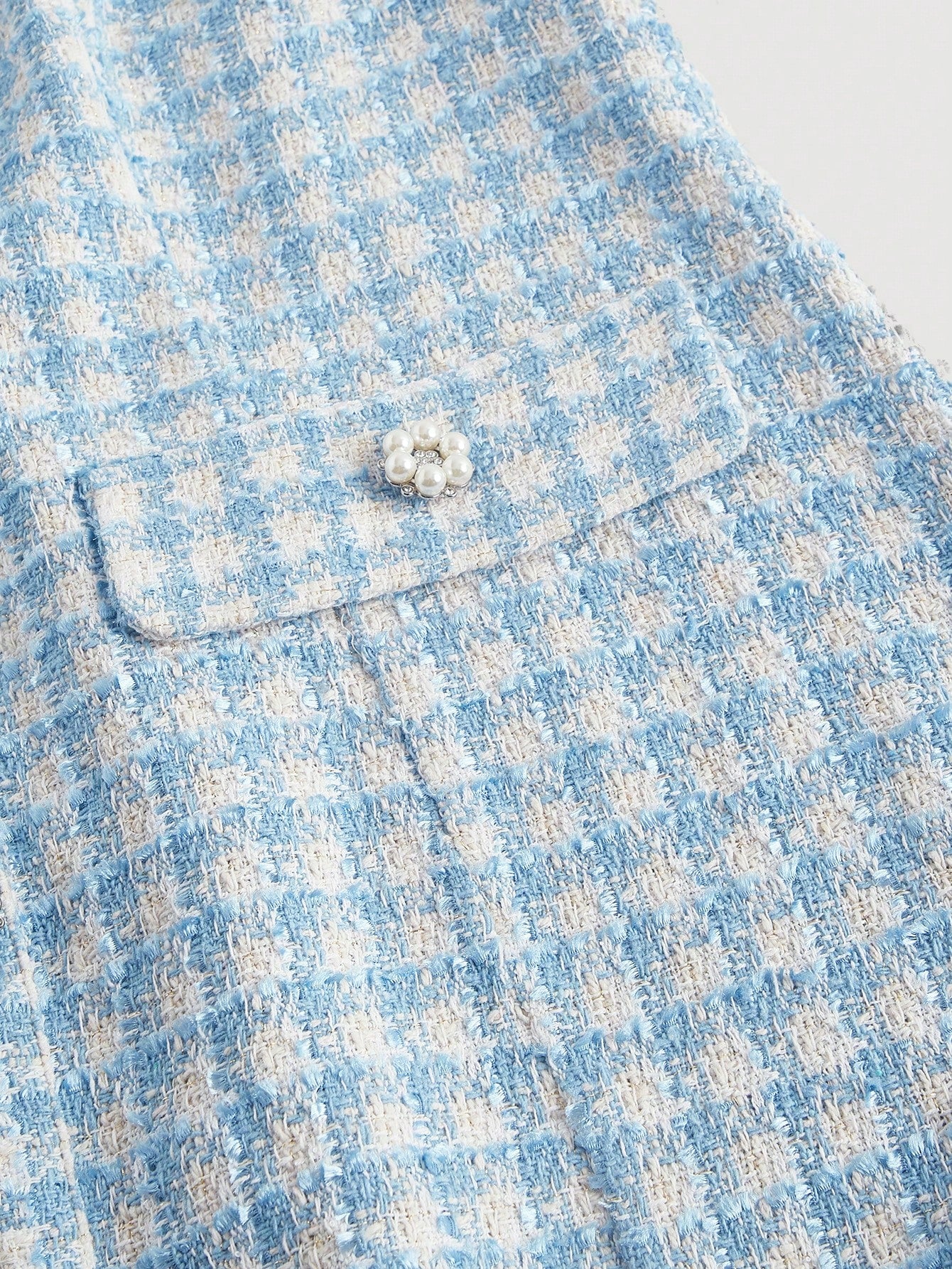 SHEIN MOD Plus Plaid Print Button Front Tweed Dress