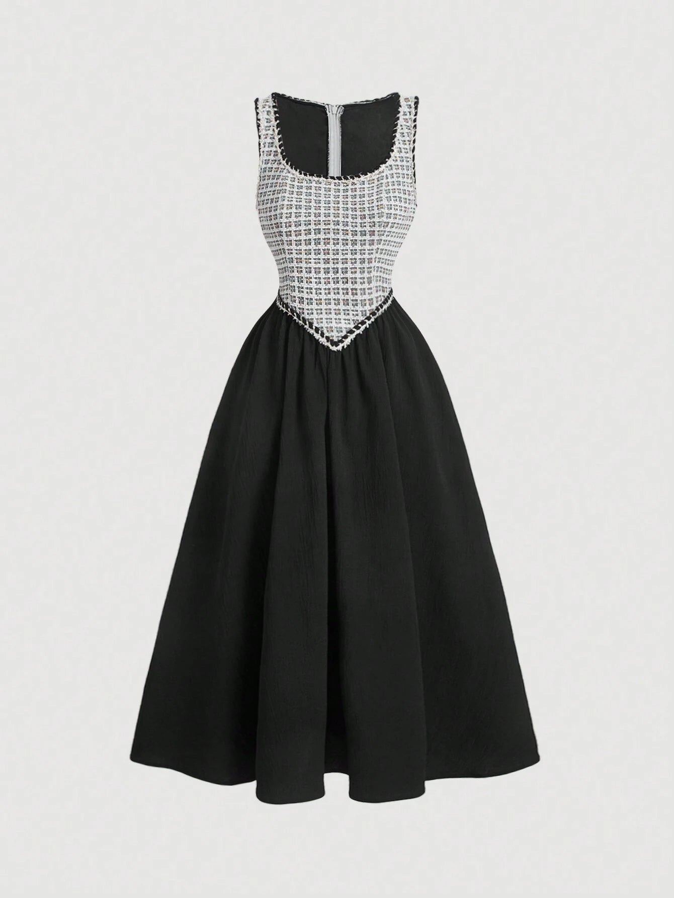 SHEIN MOD Contrasting Colors Sleeveless Dress
