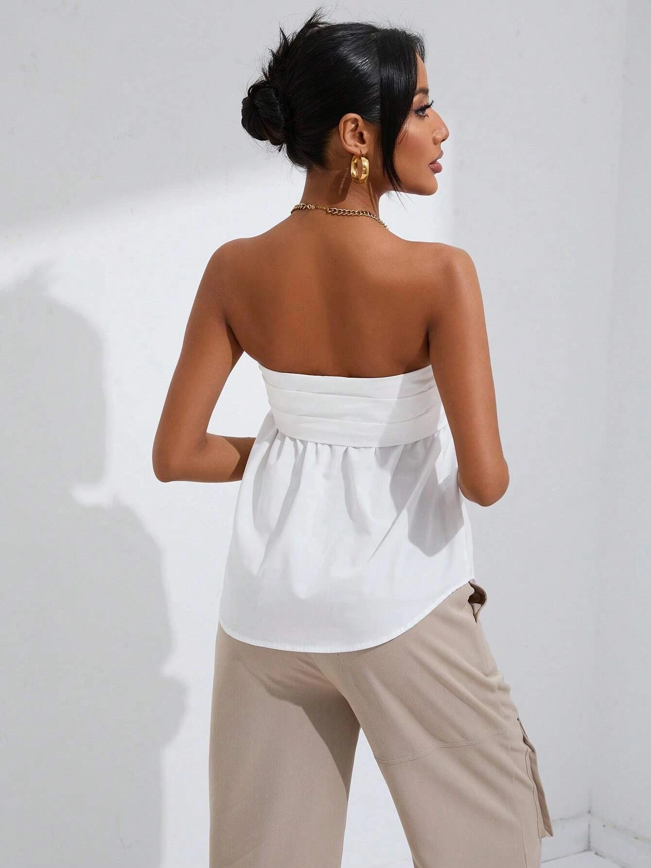 SHEIN Privé Solid Tube Top