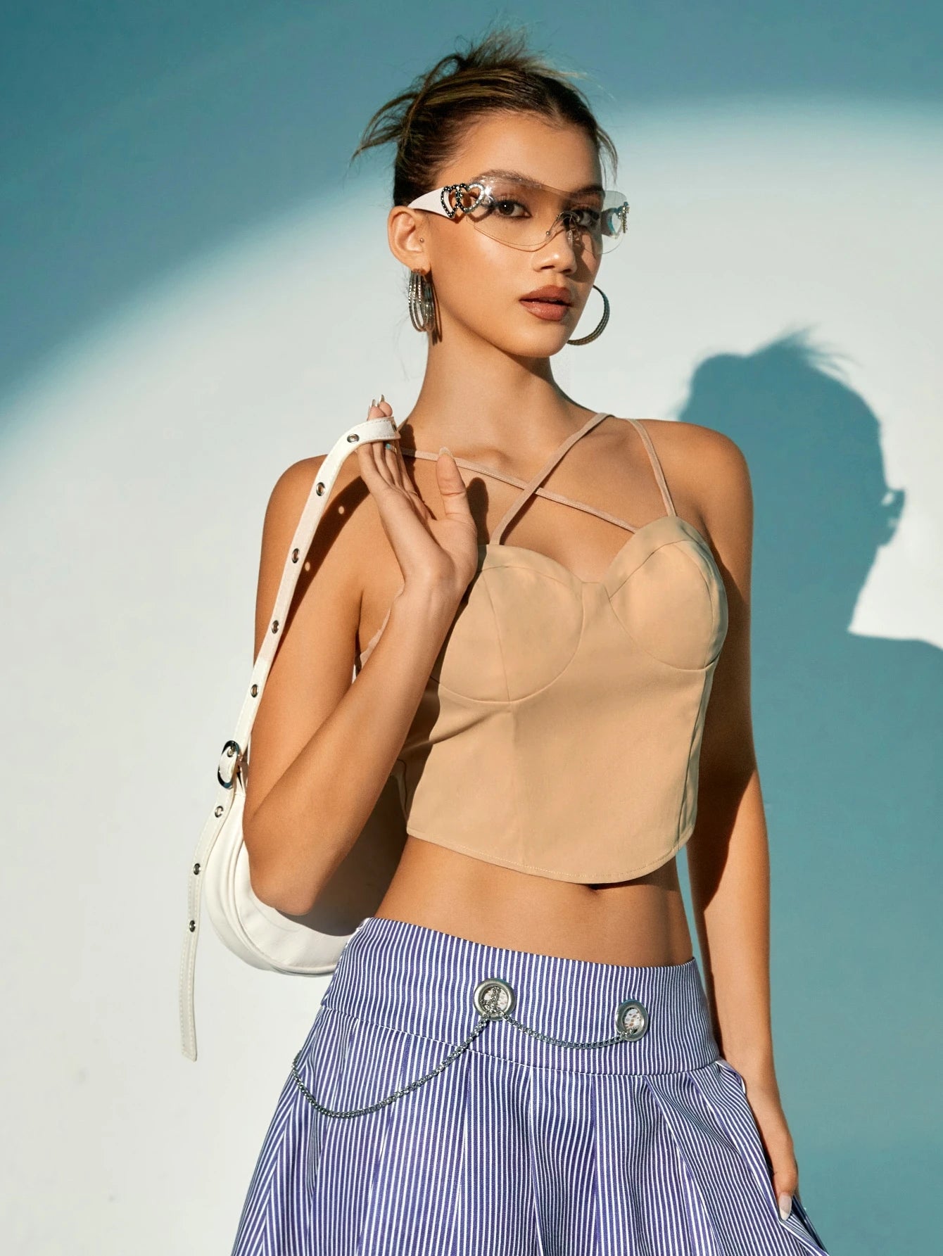 SHEIN X KeniaOs ICON Solid Bustier Cami Top