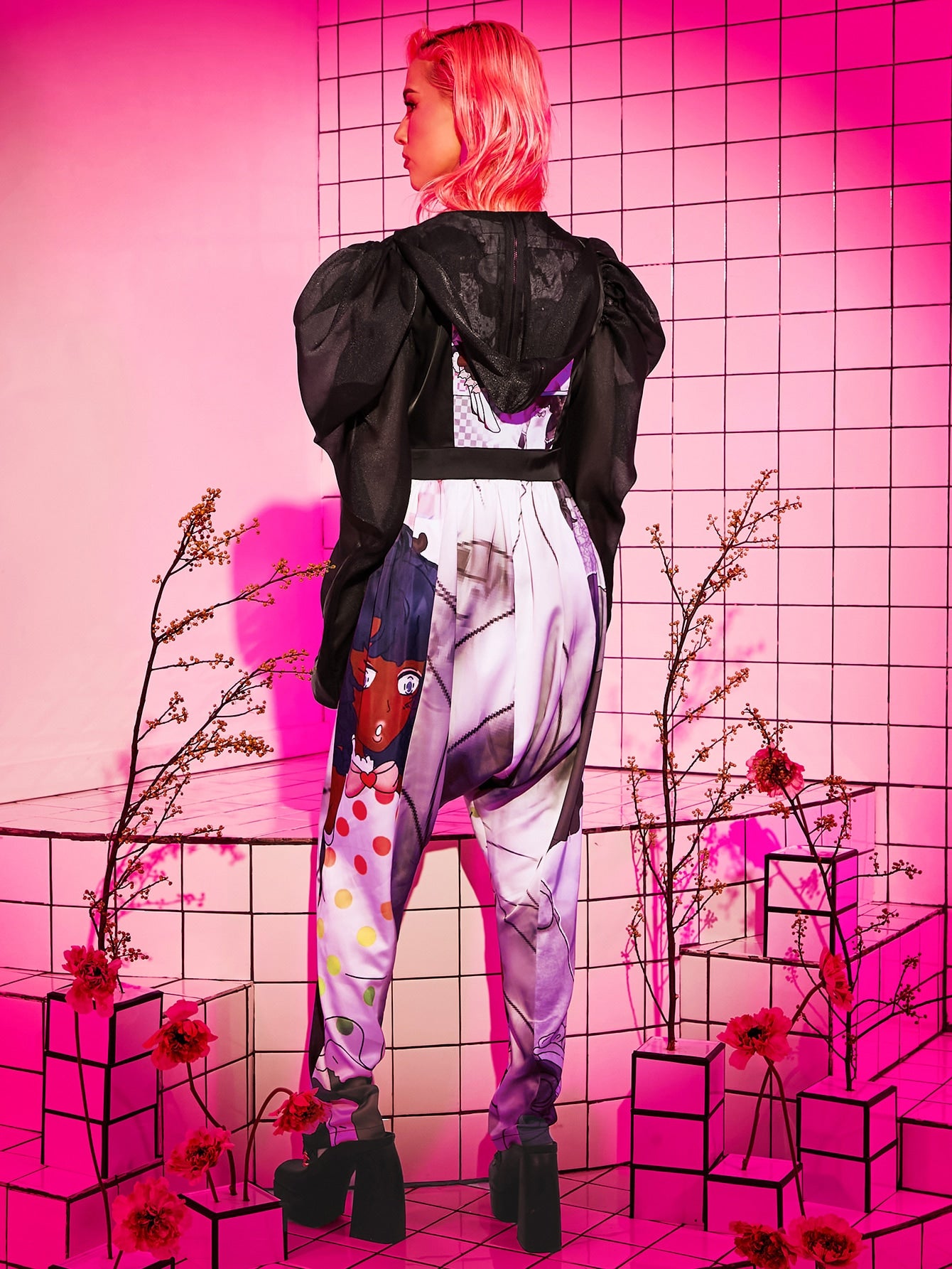 Shein Graphic Sleeve Jumpsuit
