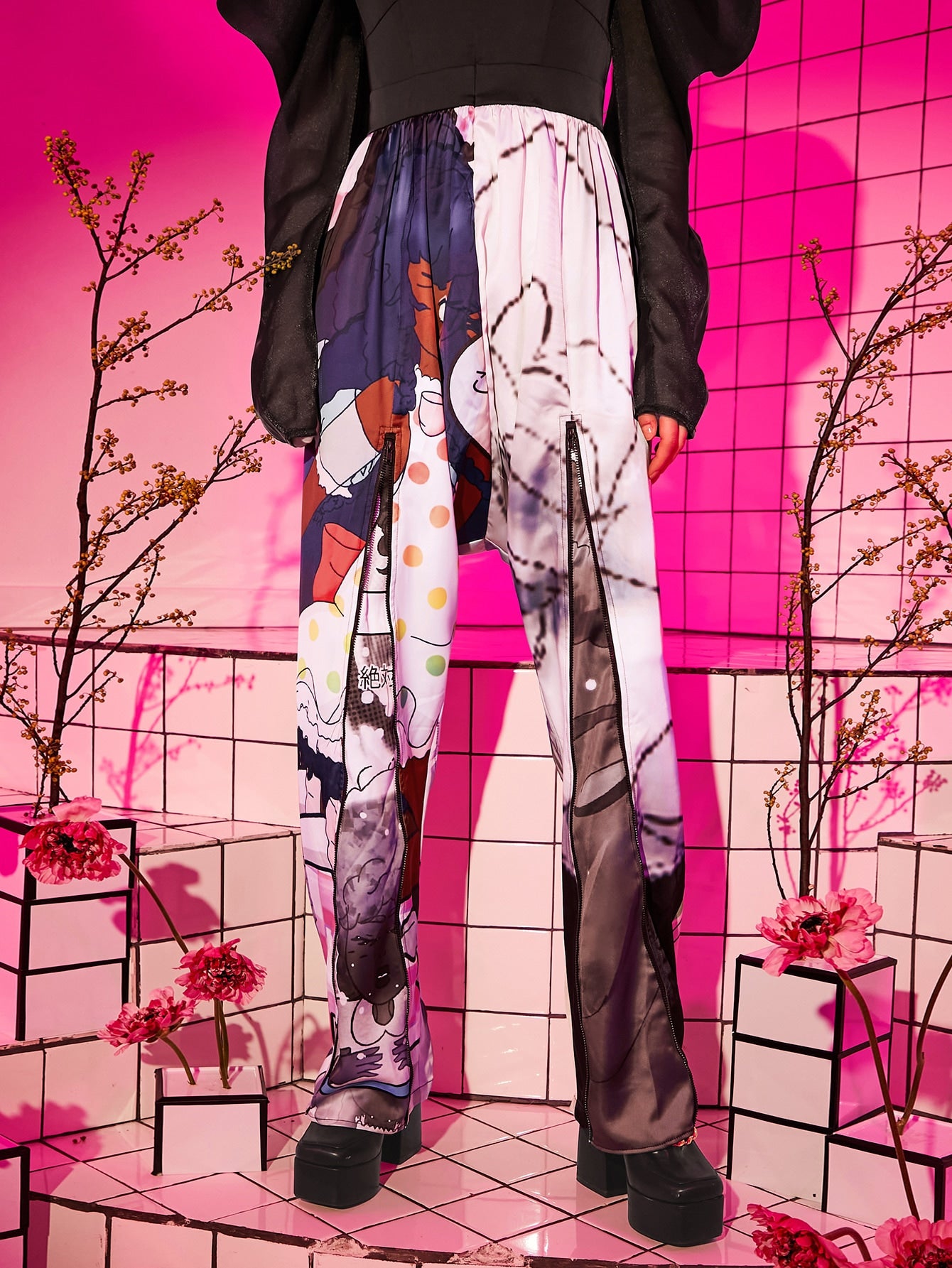 Shein Graphic Sleeve Jumpsuit
