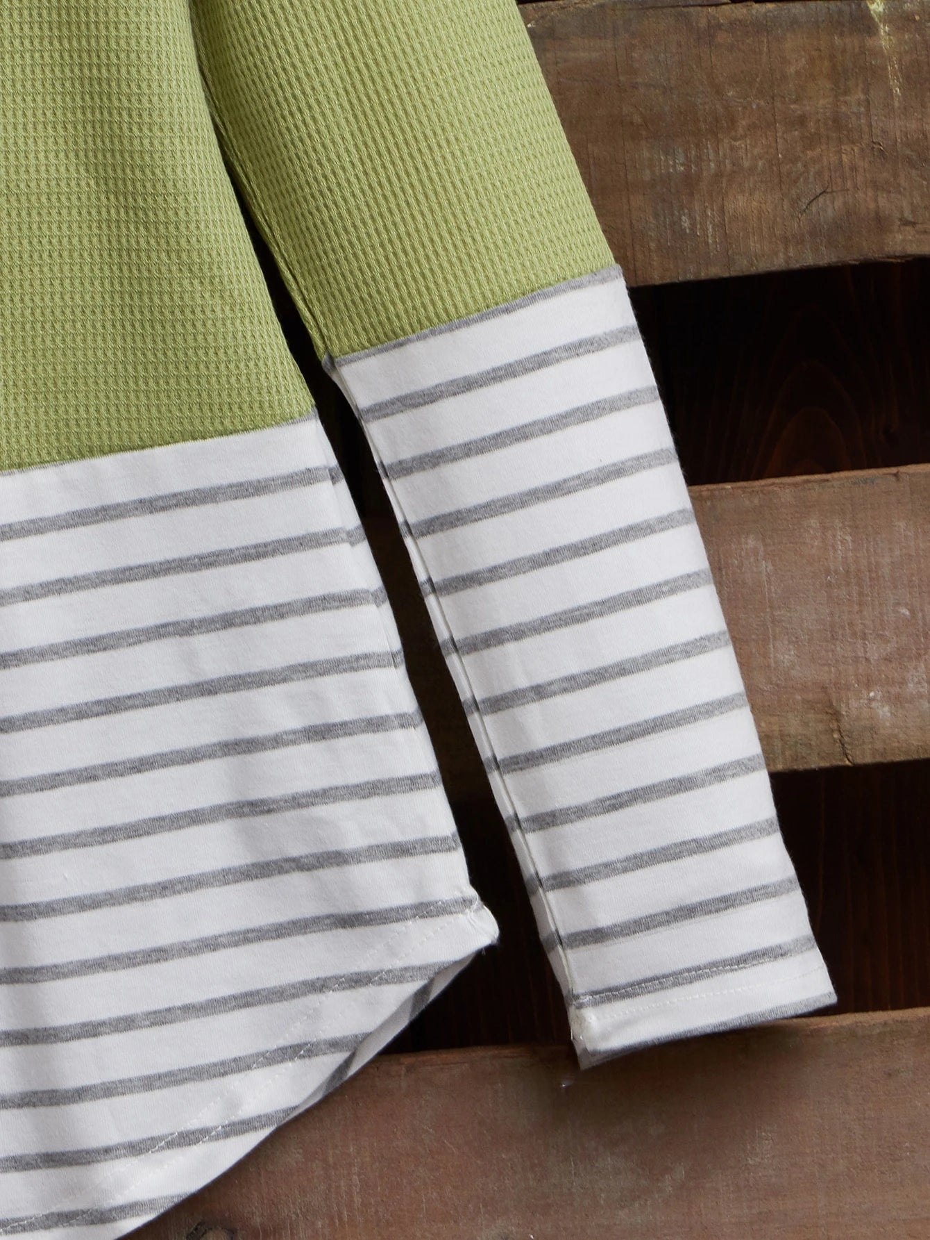 Striped Curved Hem Cowl Neck Sweatshirt