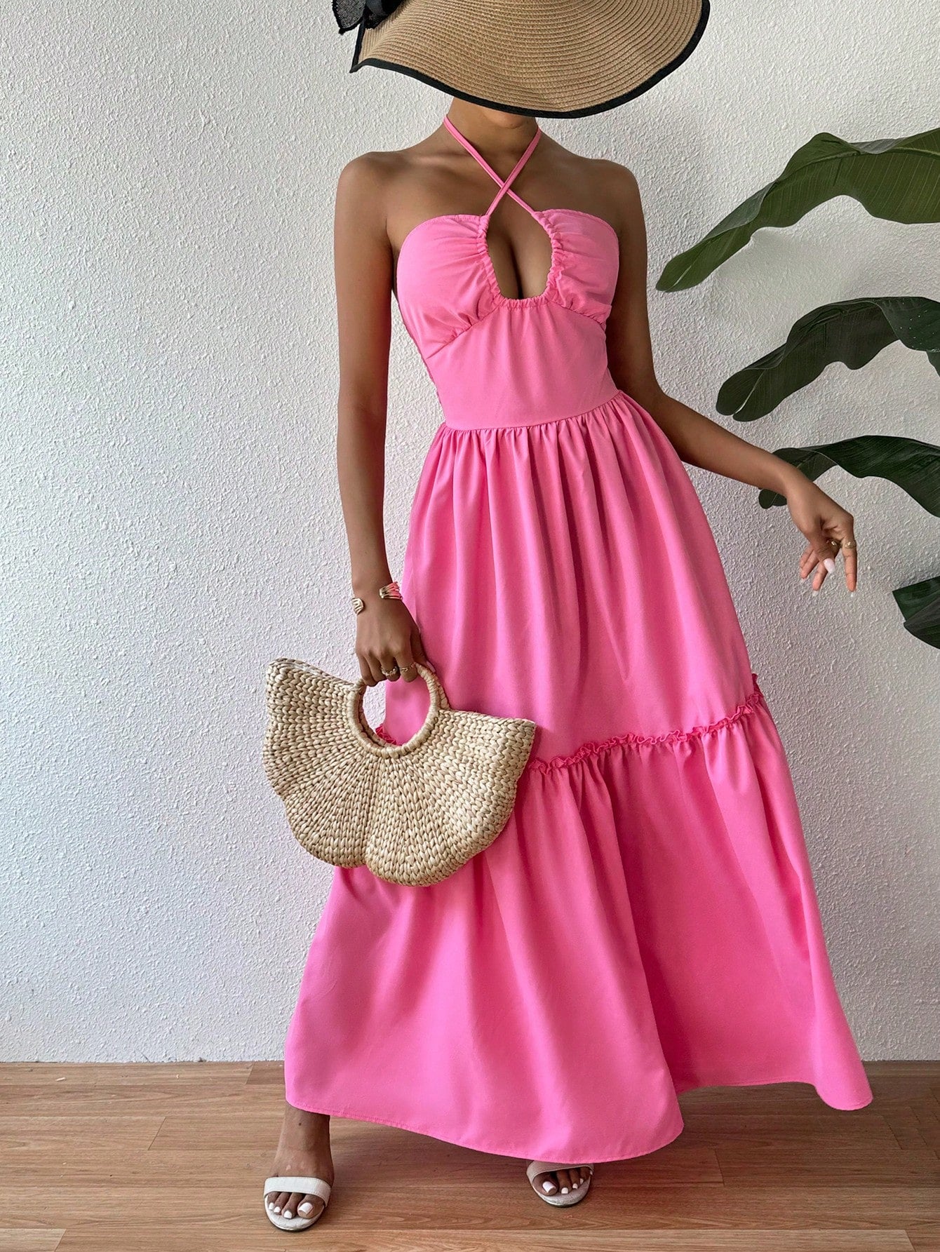 Shein Tie Back Halter Dress