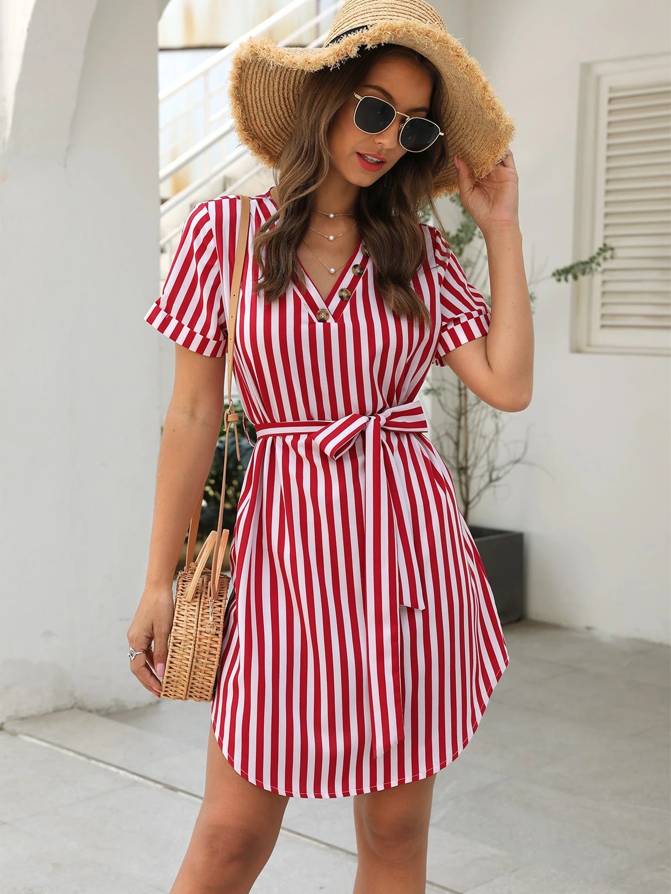Striped tunic dress