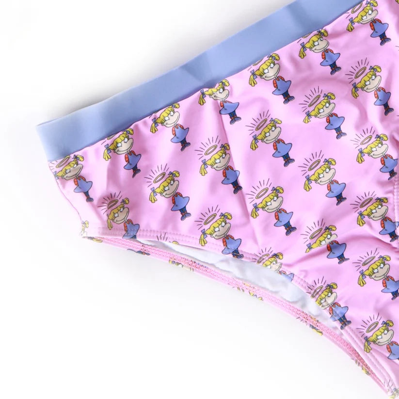 SHEIN PREMIUM Women's Angelica Rugrats Print Pink Bikini Swimwear