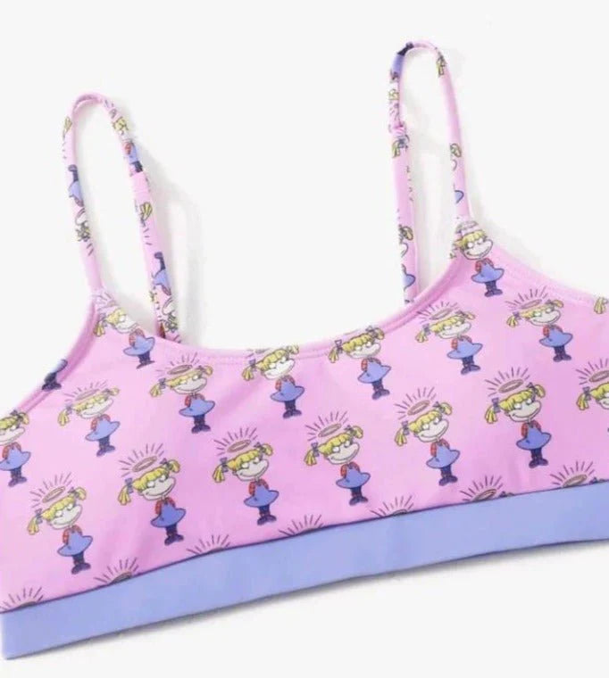 SHEIN PREMIUM Women's Angelica Rugrats Print Pink Bikini Swimwear