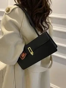 Skinny Scarf Decor Flap Shoulder Bag