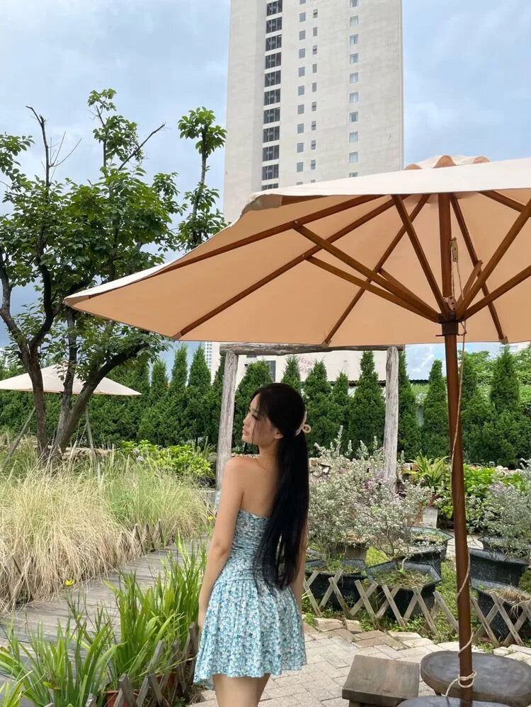 Shein Ditsy Floral Ruffle Tube Dress