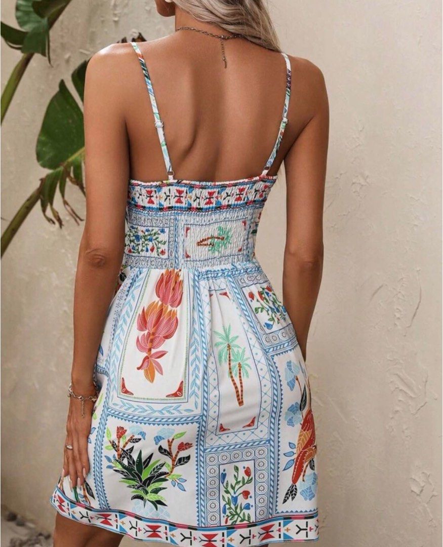 Shein Tropical Wrap Dress