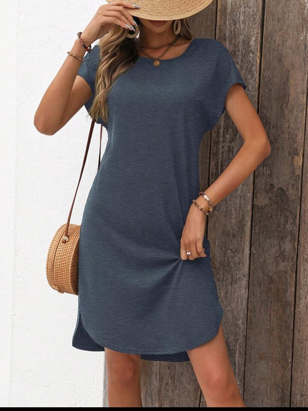 SHEIN LUNE Backless Casual Tee Dress