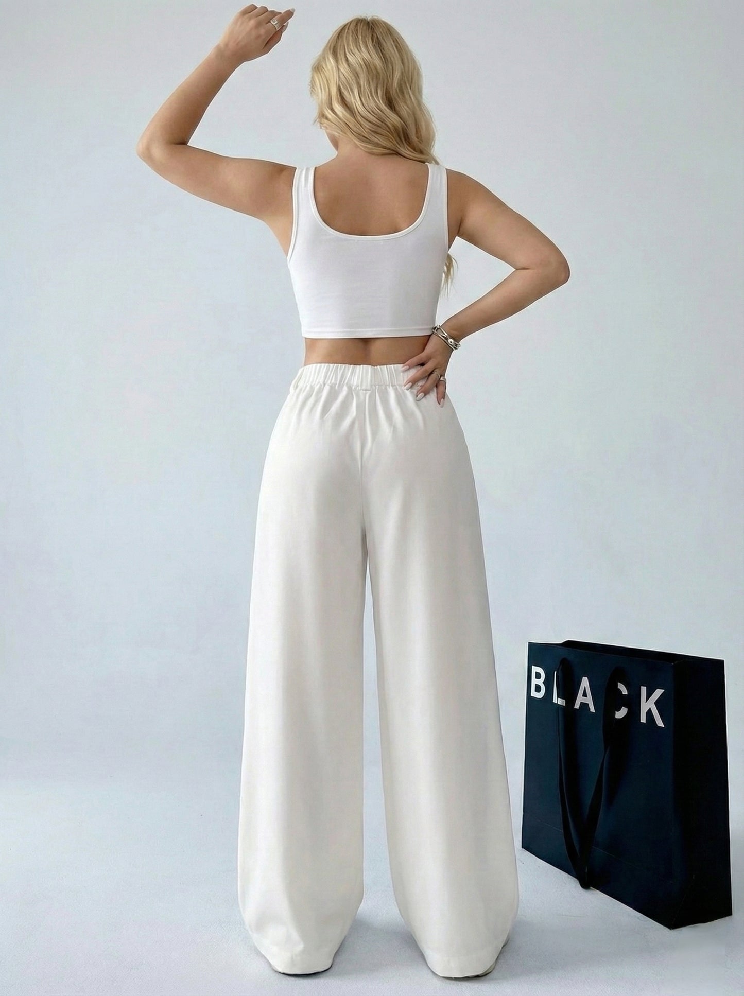 SHEIN Plus Soft Wide-Leg Trousers