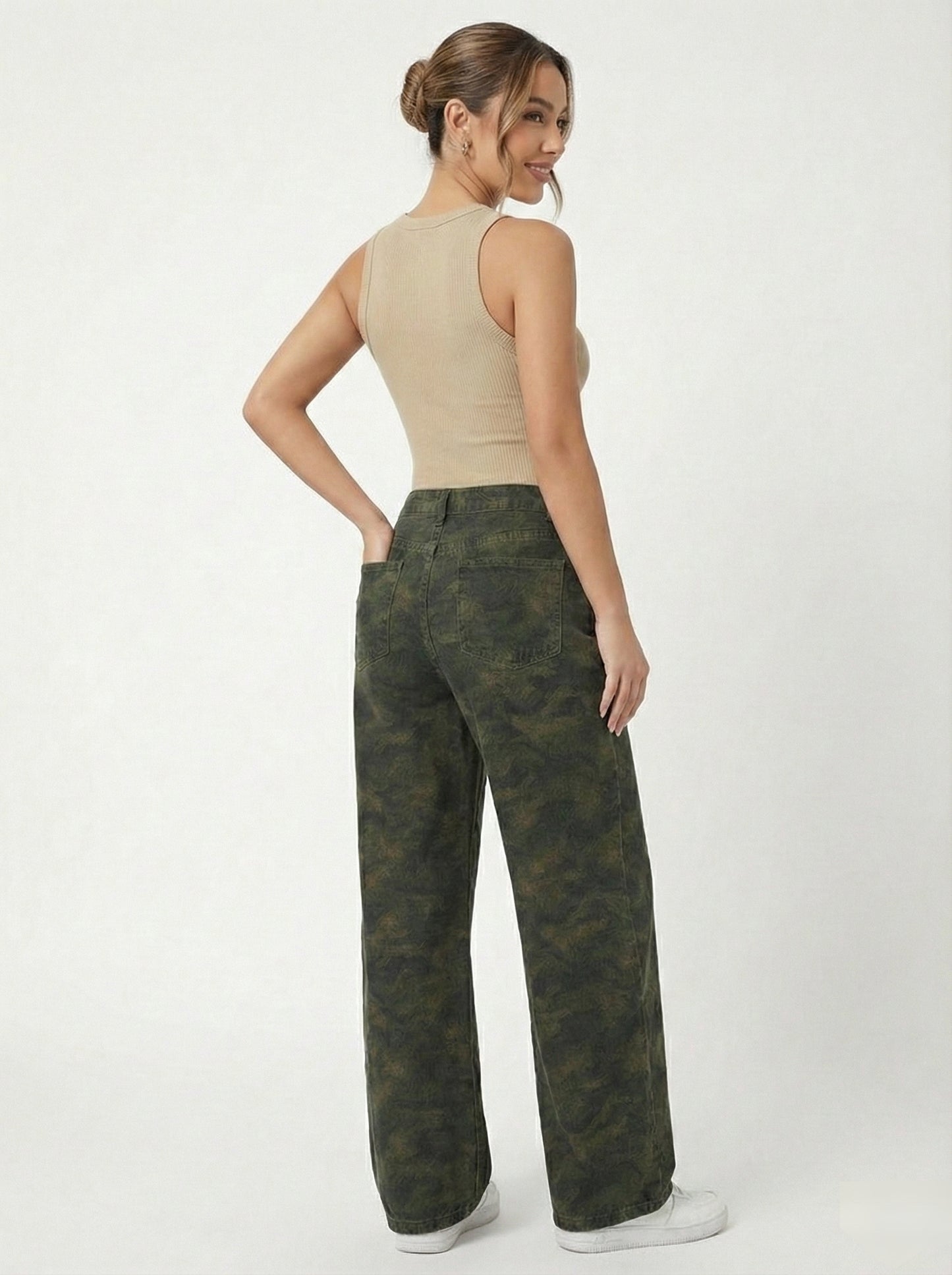 SHEIN DAZY Wide Leg Camo Cargo Pants