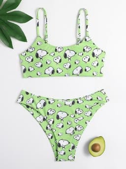 SHEIN PREMIUM Snoopy Ribbed Bikini