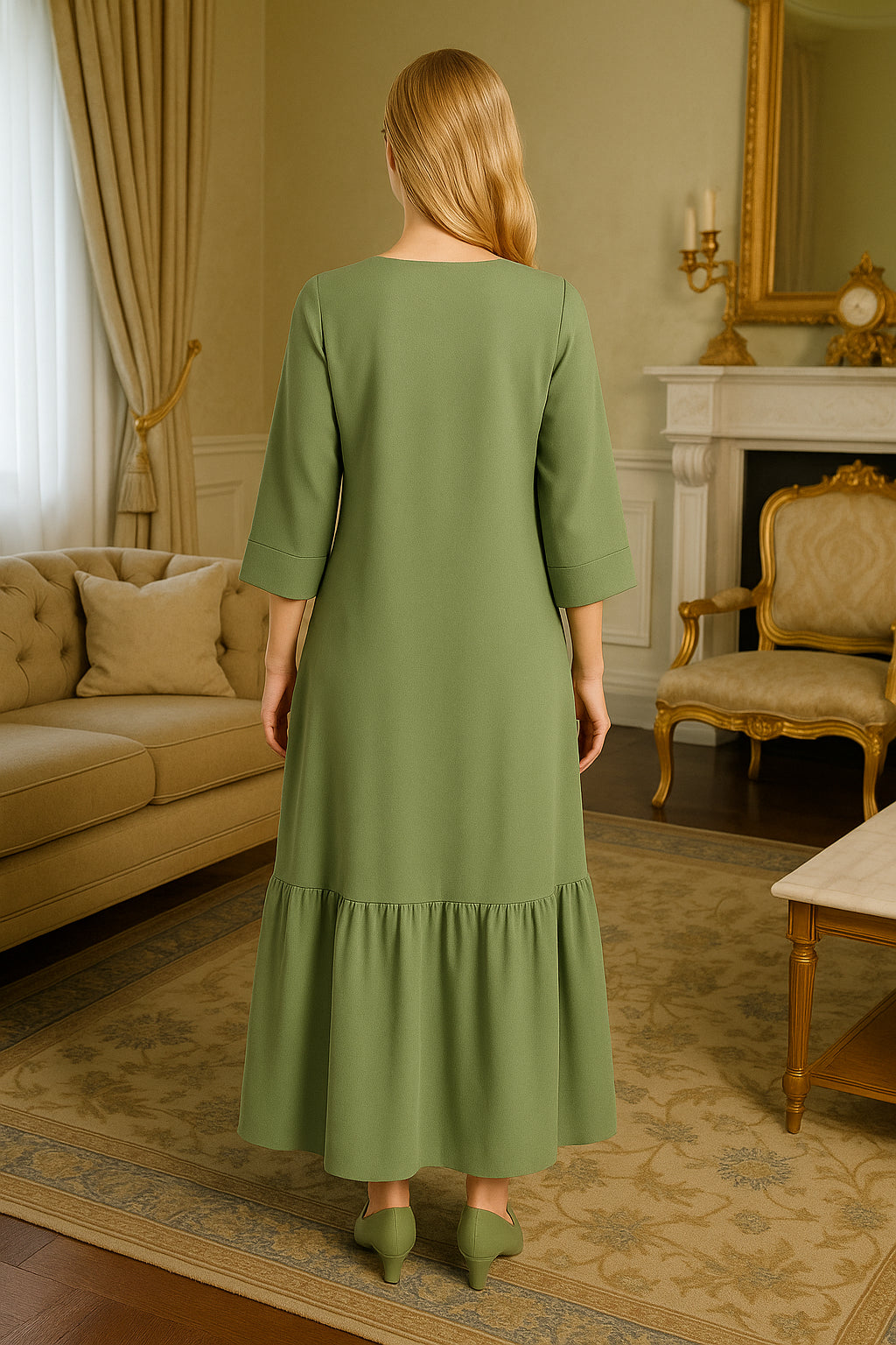 Al Najma Patchwork Long Sleeve Loose Dress