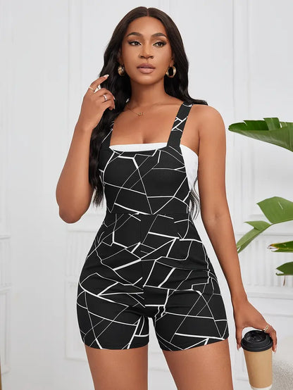 SHEIN Privé Geometric Romper