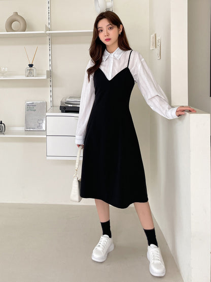 SHEIN DAZY Solid Zip Back Cami Dress