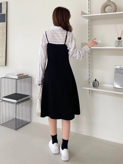 SHEIN DAZY Solid Zip Back Cami Dress