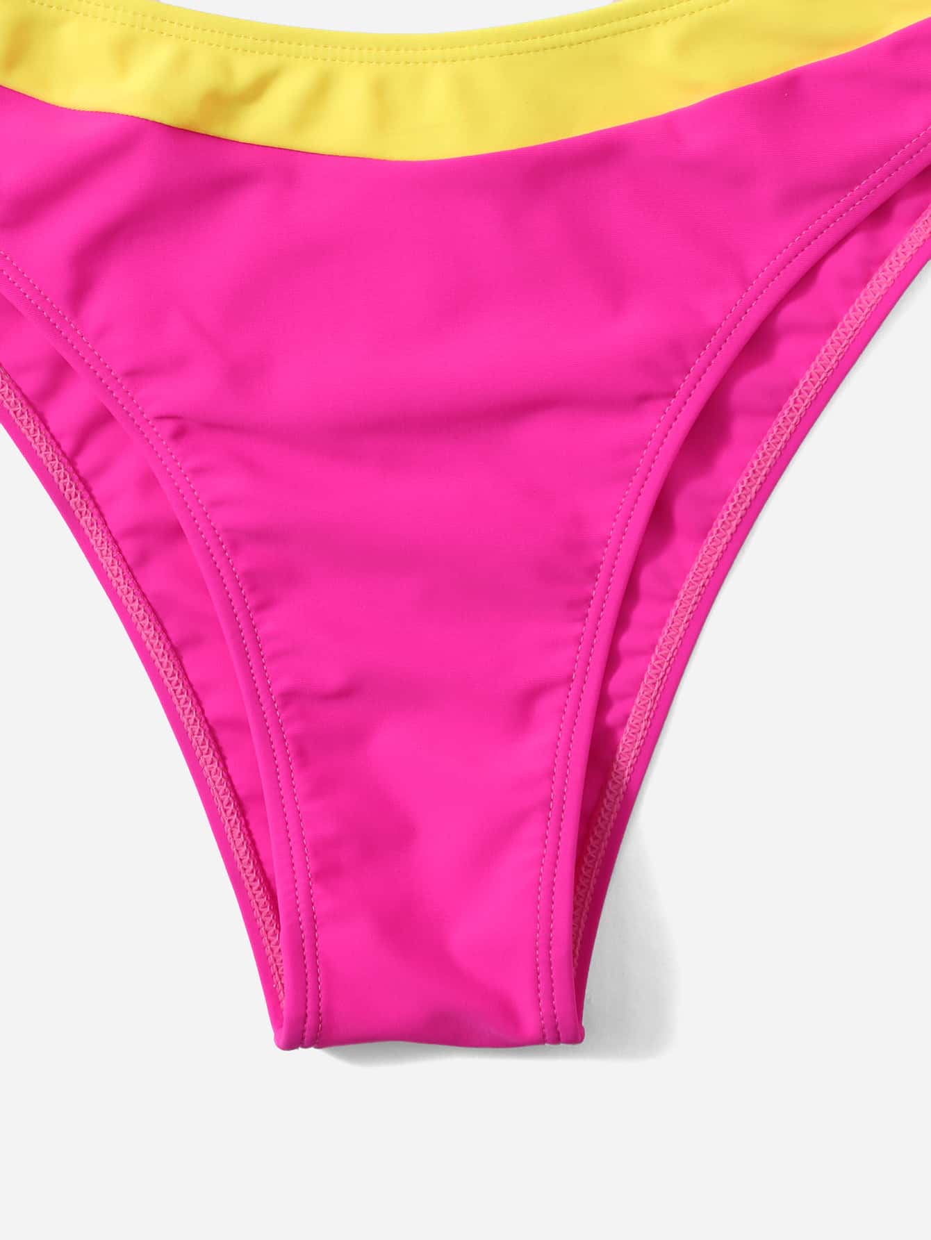 SHEIN Beach Two-Tone Wrap Push-Up Bikini Set
