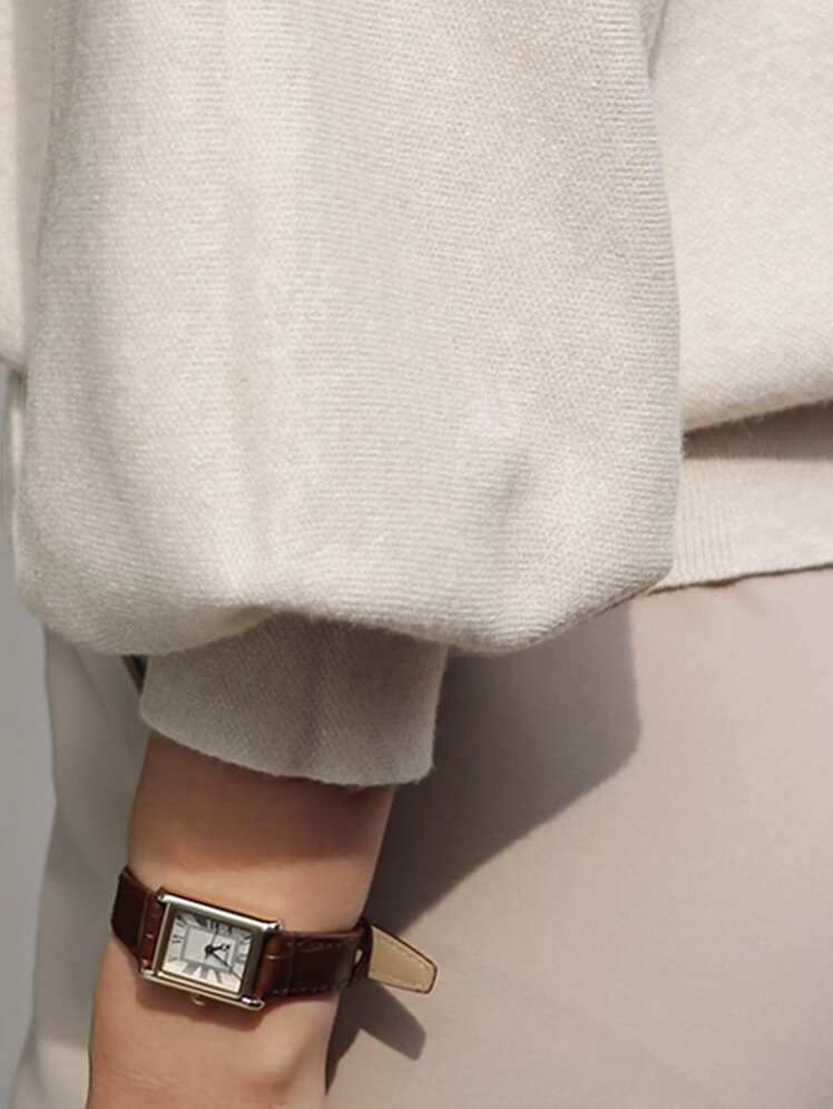 SHEIN DAZY Solid Knit Pullover Sweater