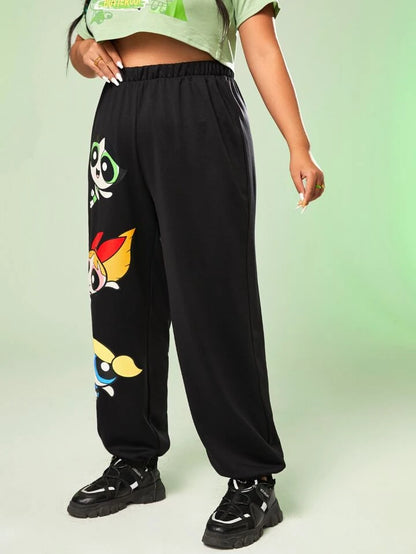 SHEIN x Powerpuff Girls Cartoon Sweatpants