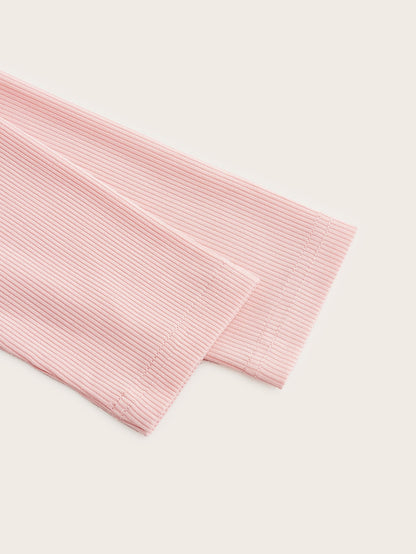 ROMWE SWEETHEART NECK RUCHED RIBBED TEE