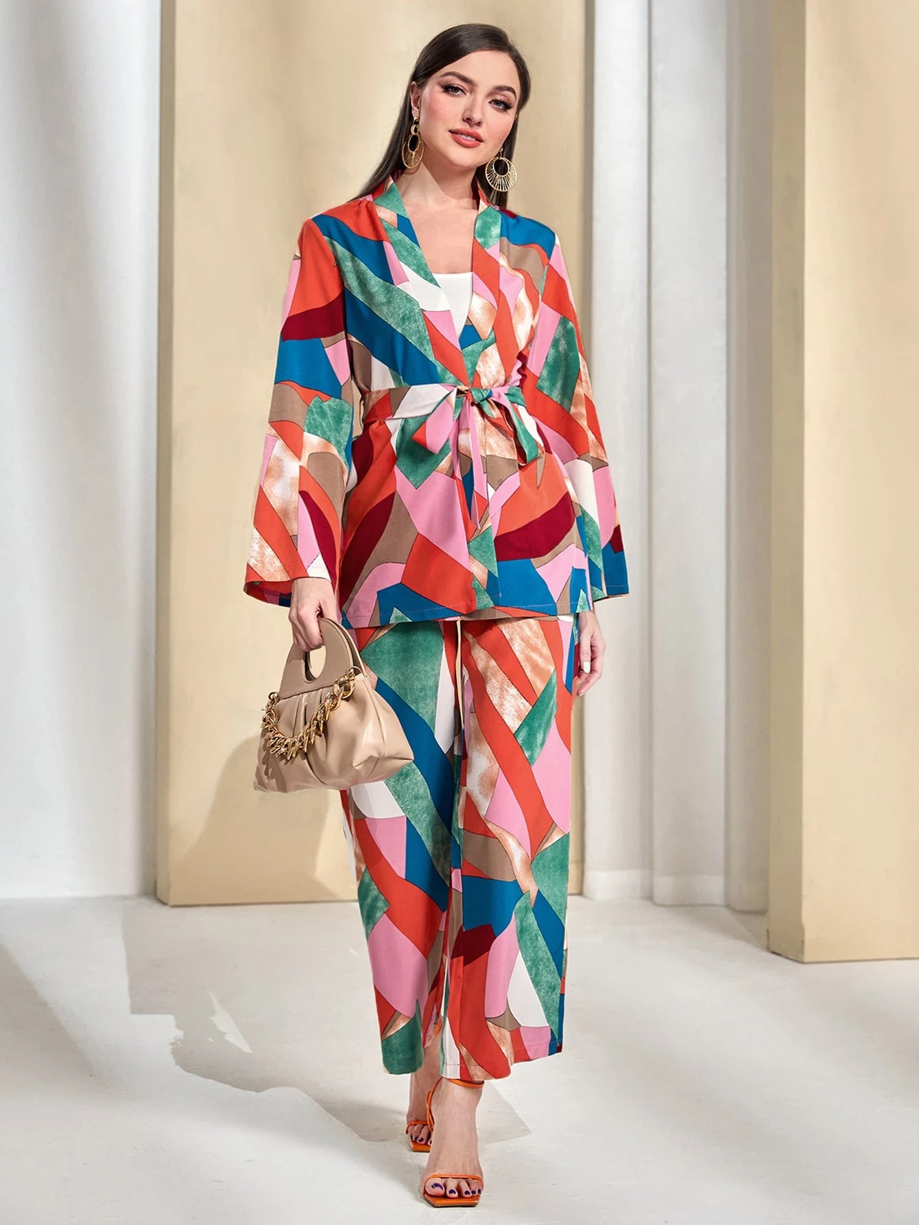 SHEIN Modely Geo Print Set