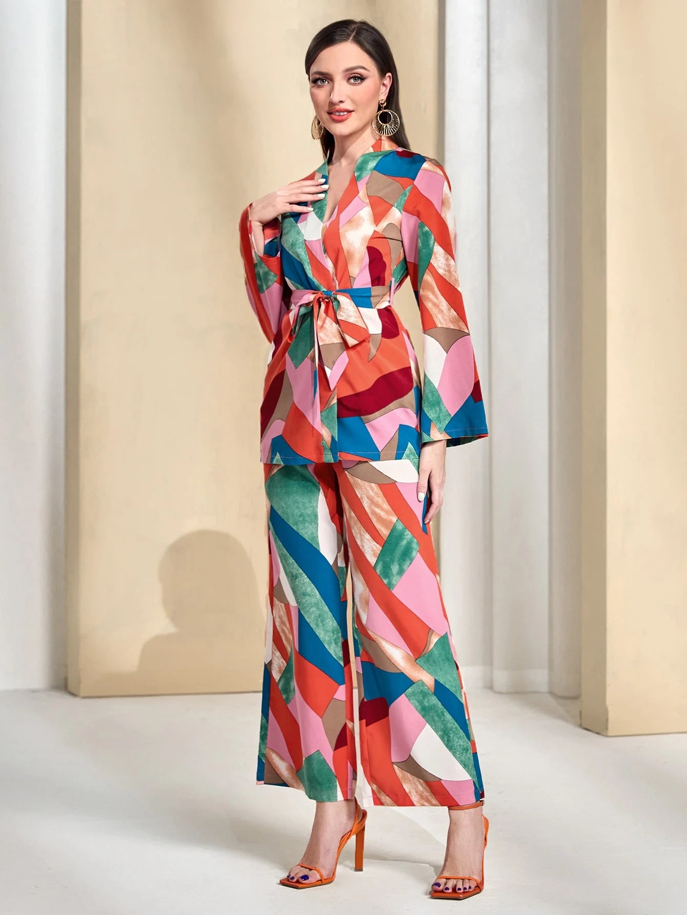 SHEIN Modely Geo Print Set