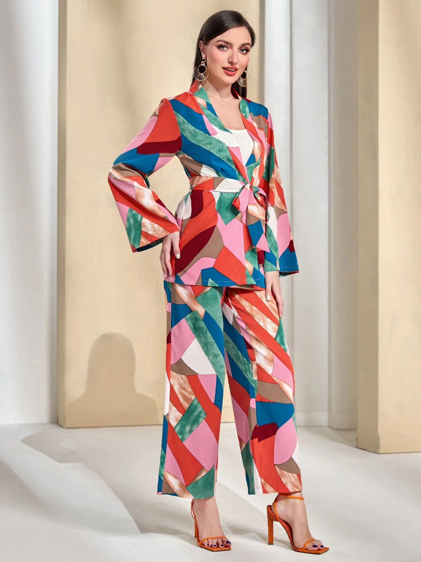 SHEIN Modely Geo Print Set