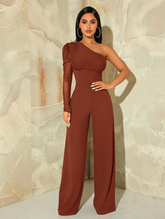 SHEIN SXY Plus One-Shoulder Jumpsuit