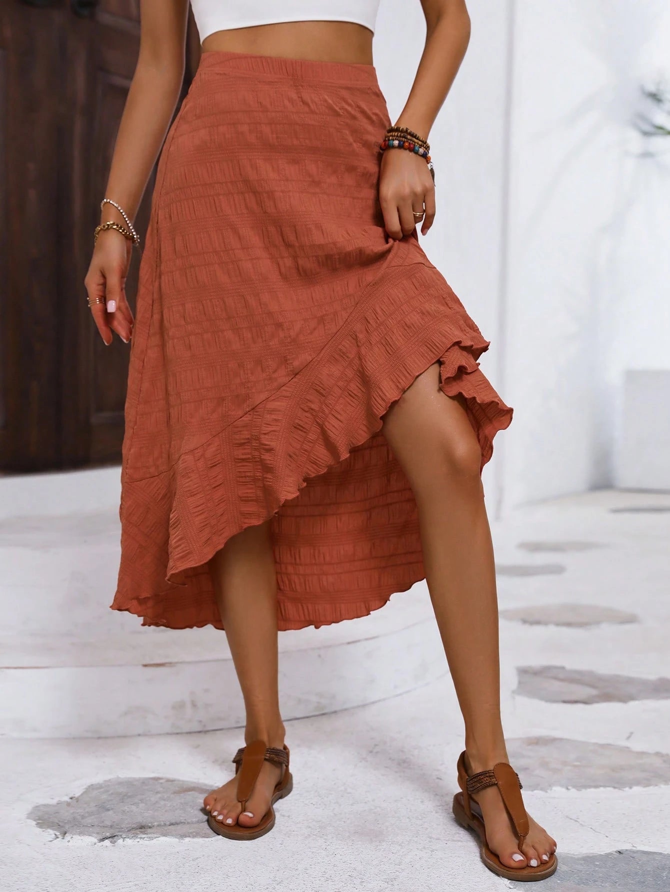 SHEIN LUNE High Waist Ruffle Skirts