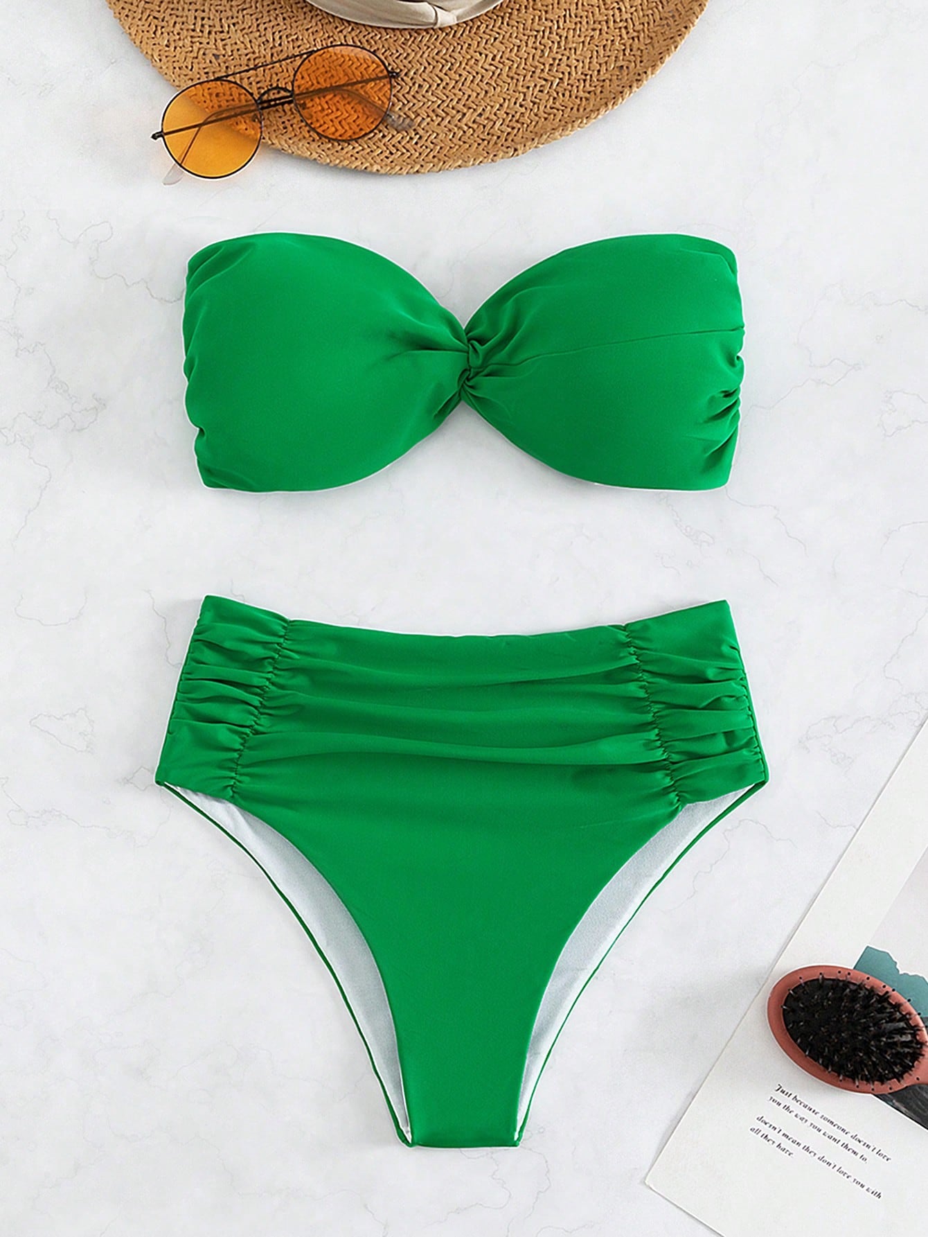 SHEIN Beach Twist Bandeau Bikini Set
