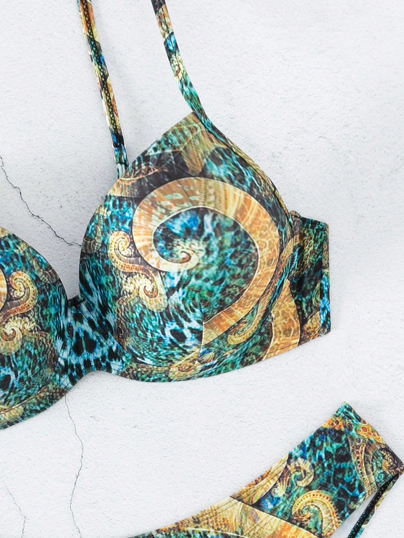 SHEIN All‑Over Print Push‑Up Bikini Set