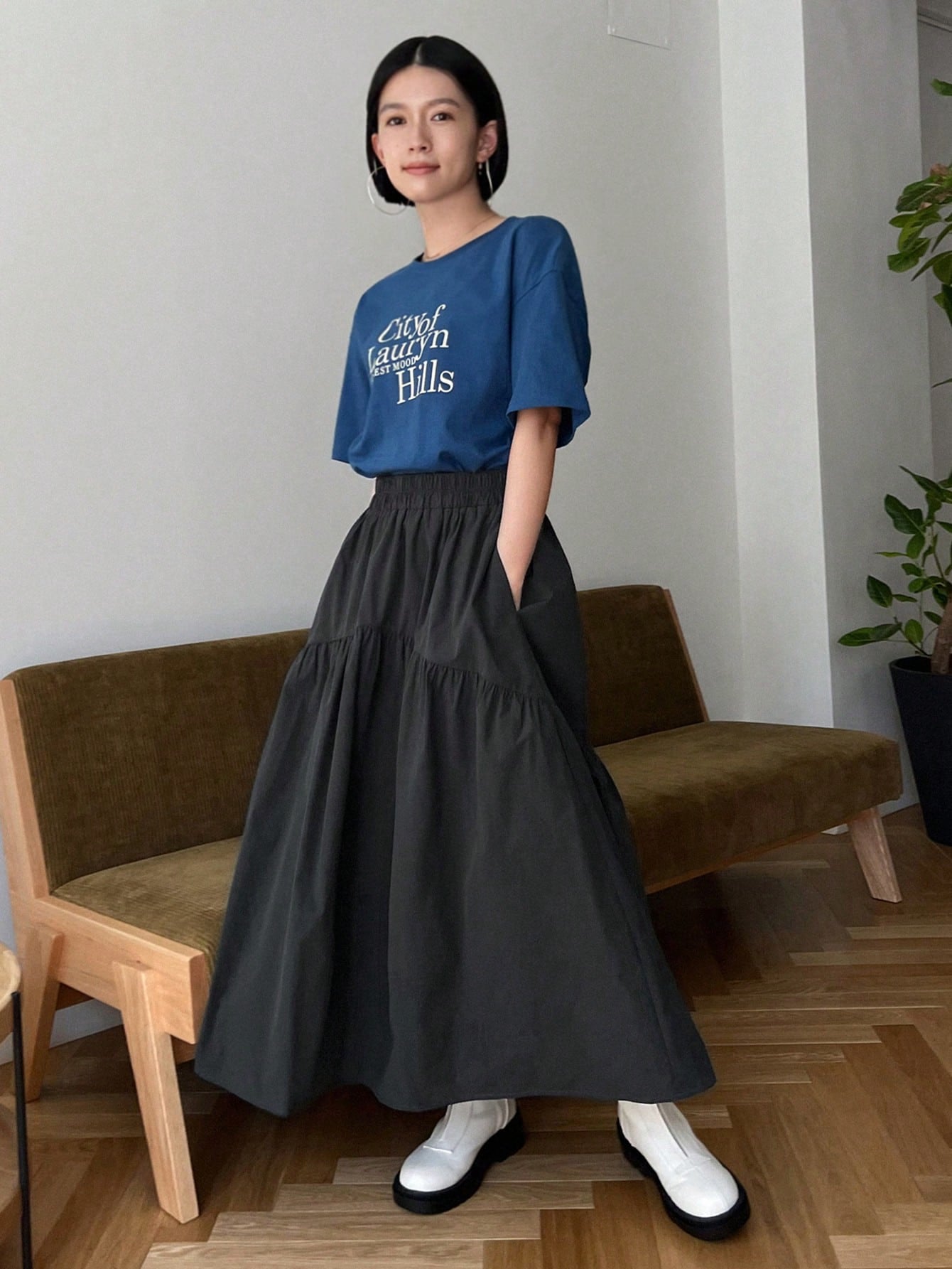 SHEIN DAZY Ruffle Hem Skirt