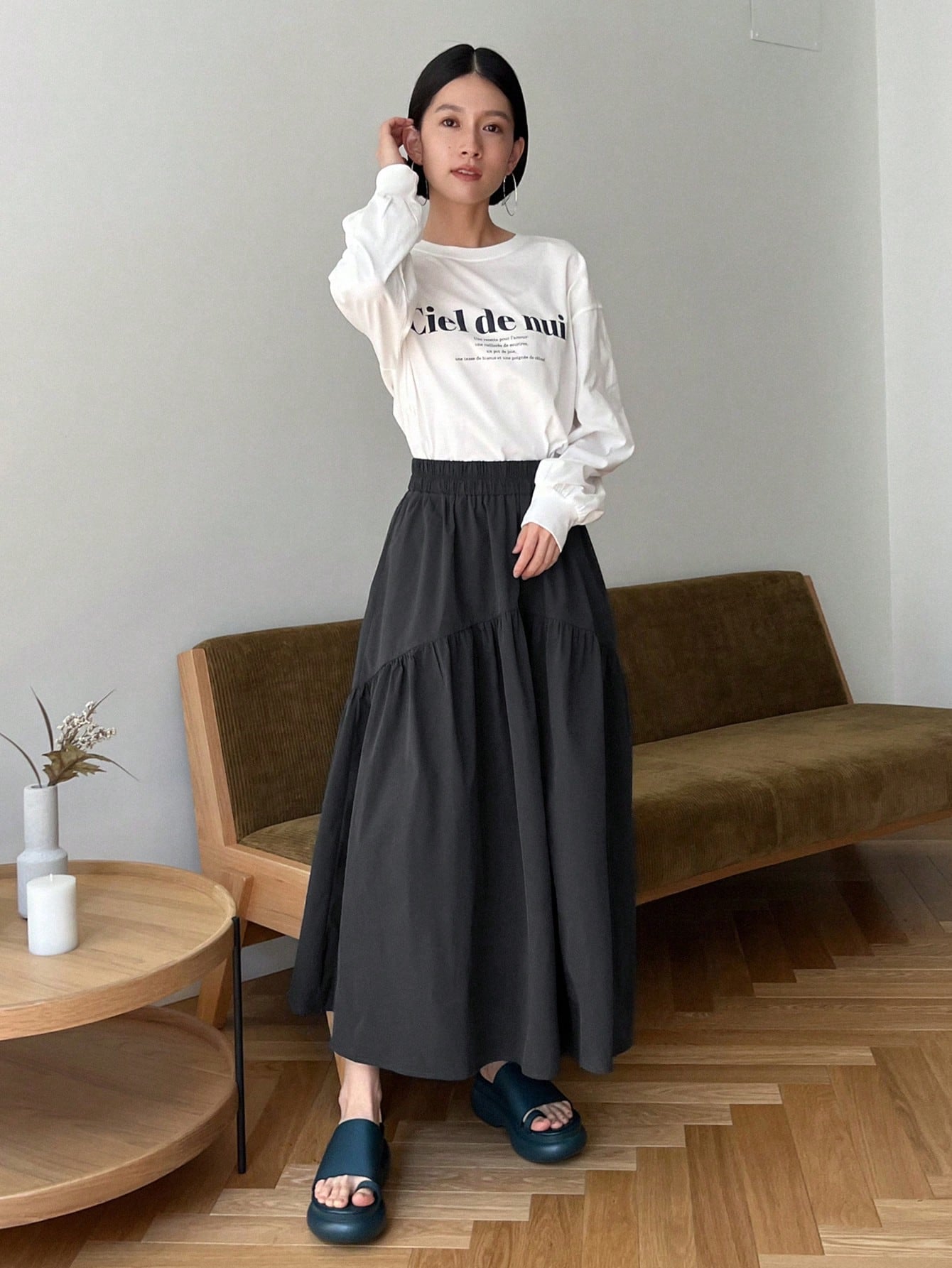SHEIN DAZY Ruffle Hem Skirt