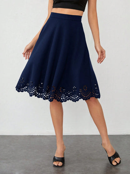 Shein Clasi Scalloped Trim Skirt