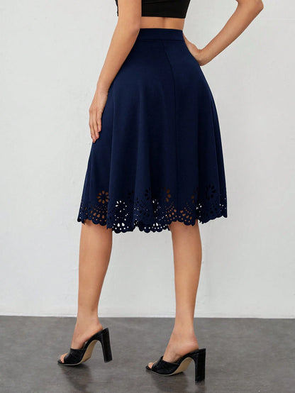 Shein Clasi Scalloped Trim Skirt