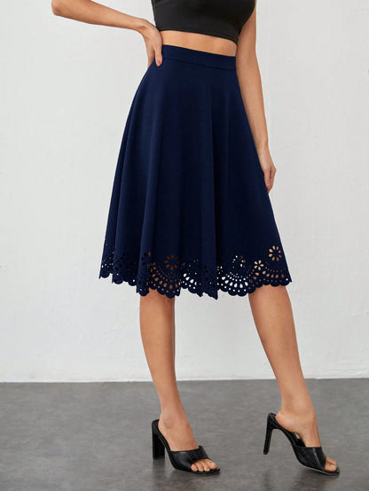 Shein Clasi Scalloped Trim Skirt