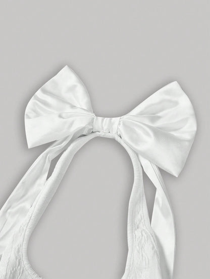 SHEIN MOD Halter Neck Bow Tie Top