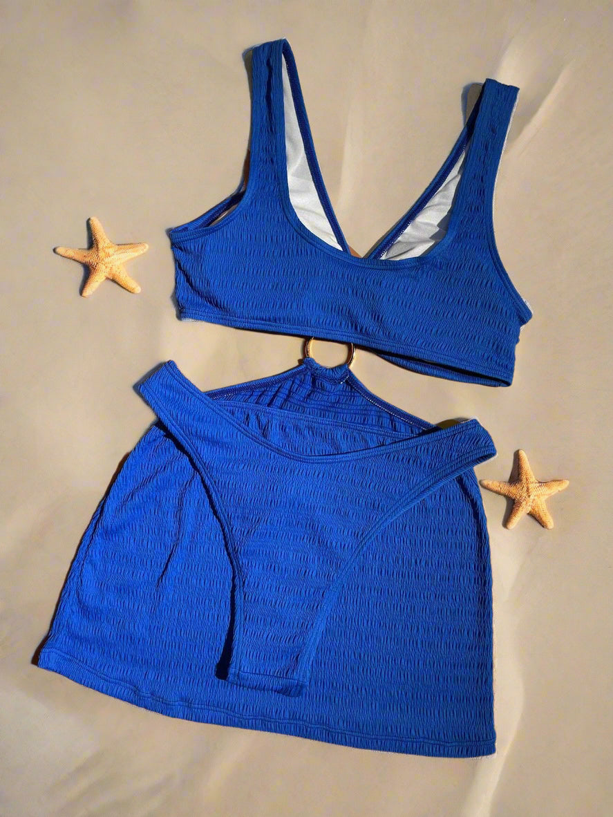 SHEIN Swim Cutout Ring Detail Tankini Set