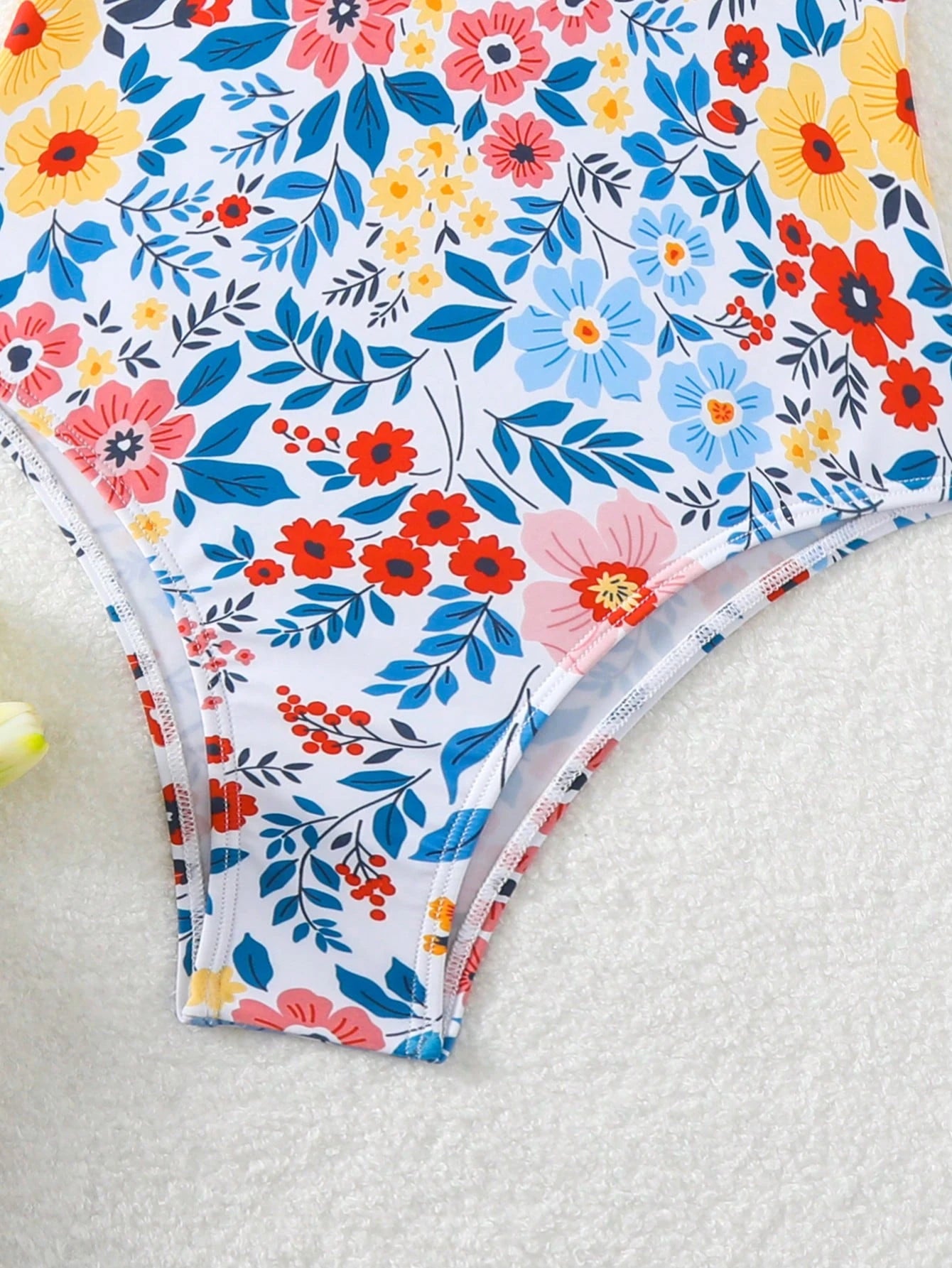 SHEIN DAZY Smocked Floral One-Piece Swimsuit