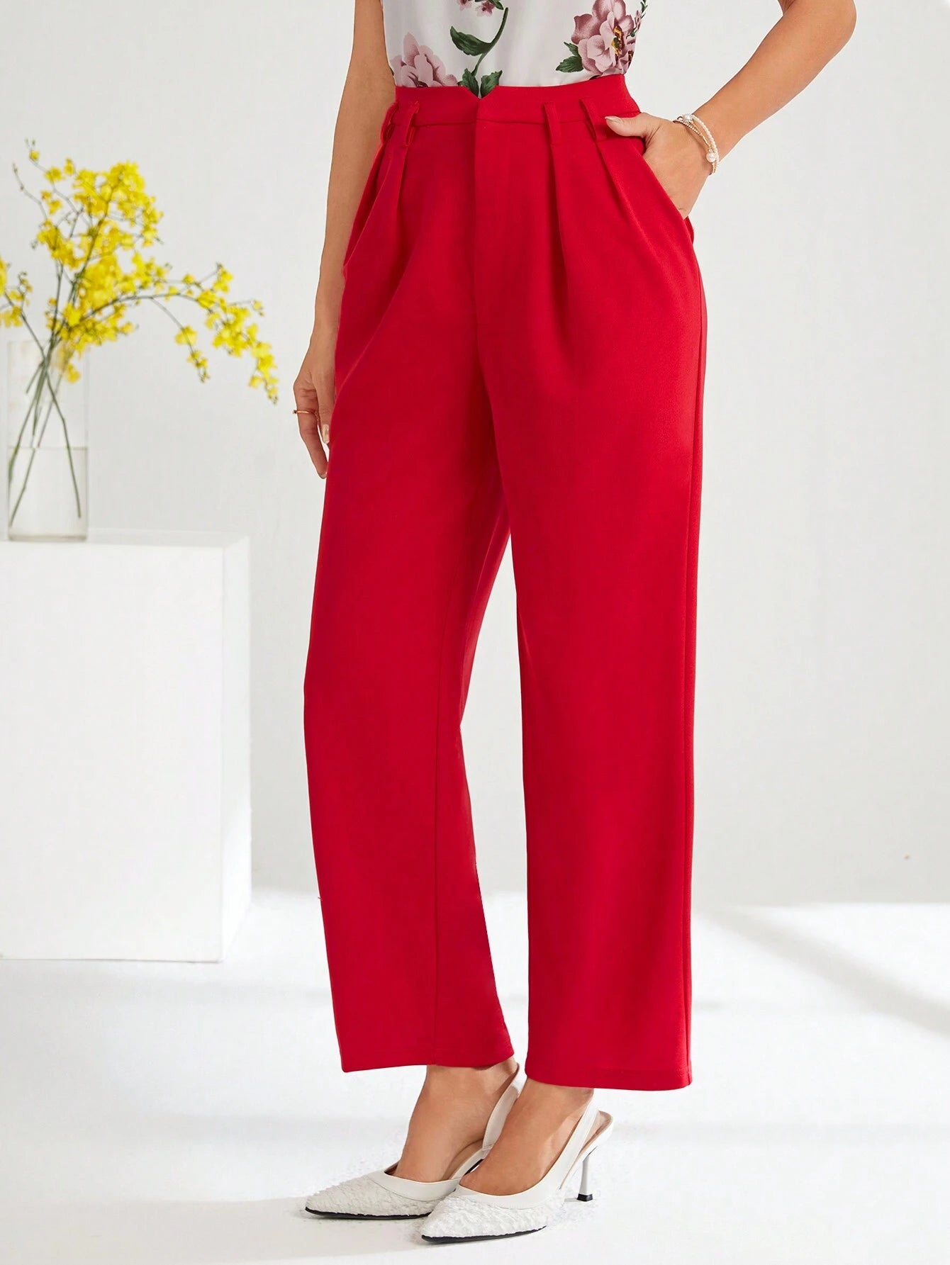 SHEIN Amorya High Waist Suit Pants