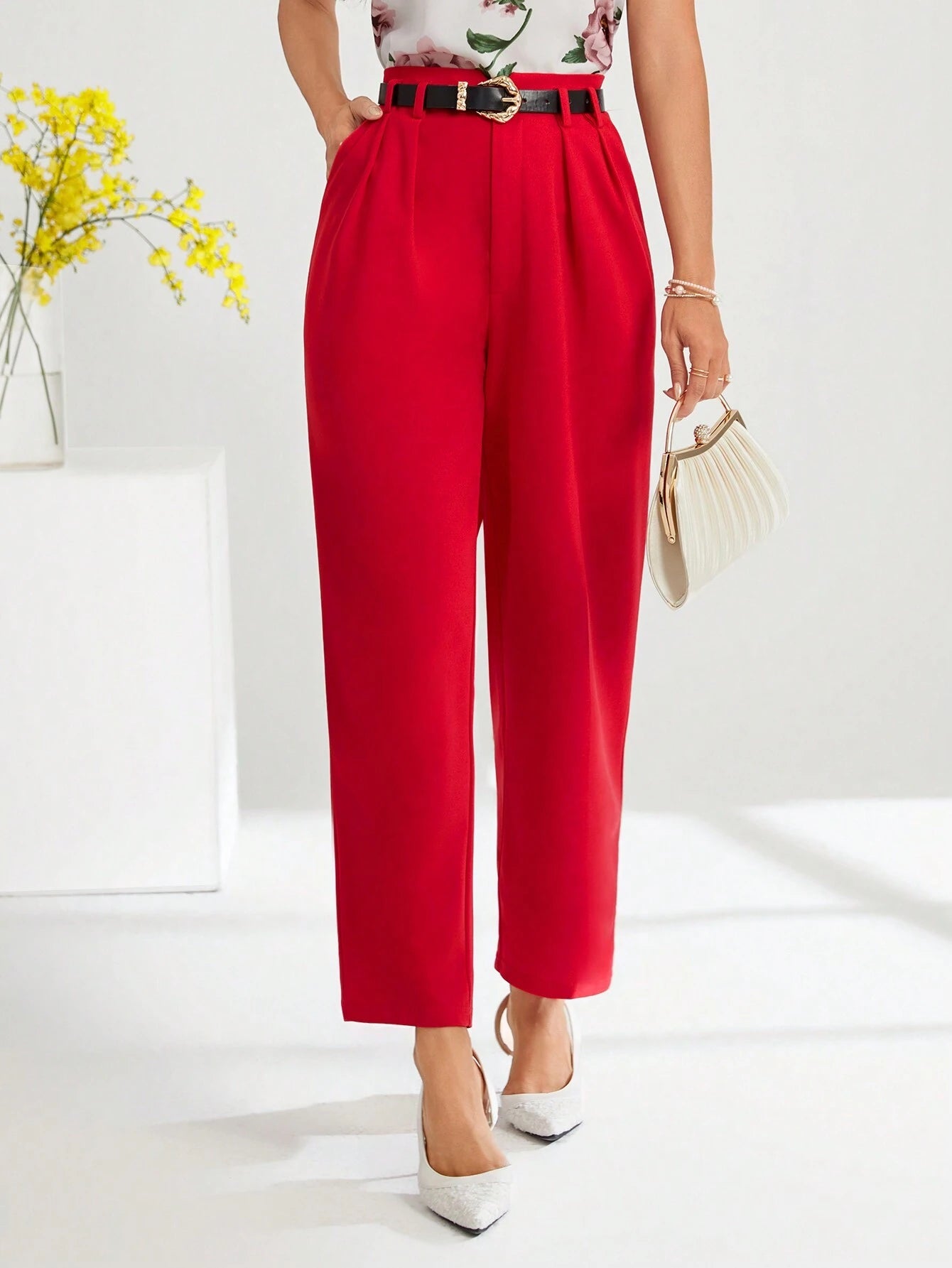 SHEIN Amorya High Waist Suit Pants