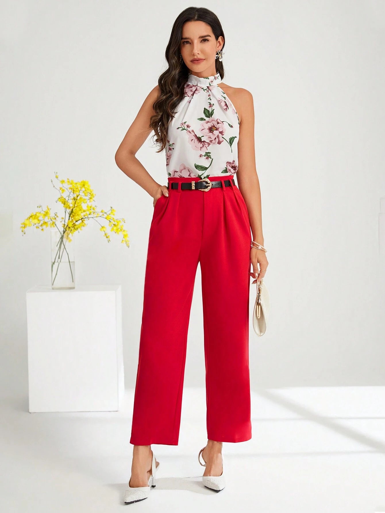 SHEIN Amorya High Waist Suit Pants
