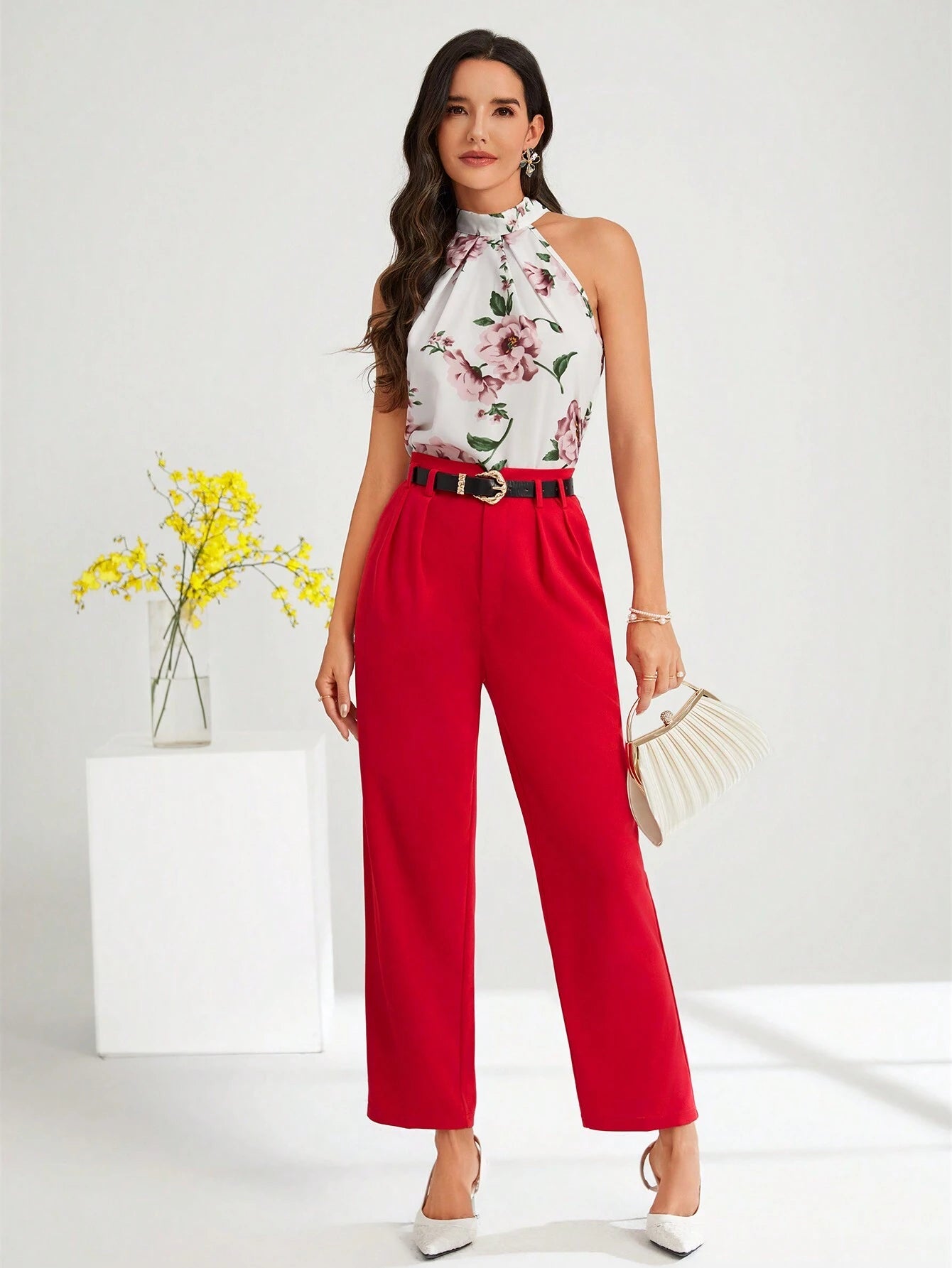 SHEIN Amorya High Waist Suit Pants