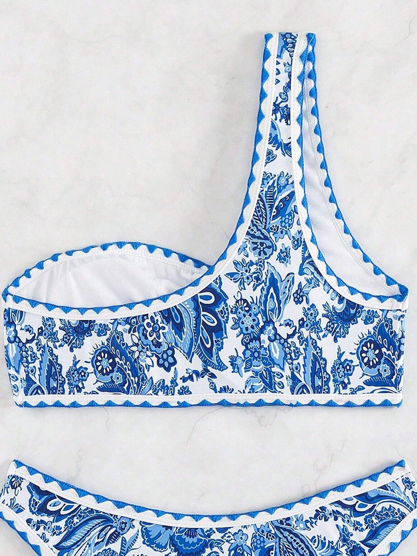 One-Shoulder Floral Bikini Top