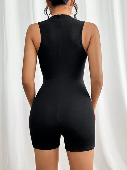 SHEIN Privé Lucky Girl Zipper Romper