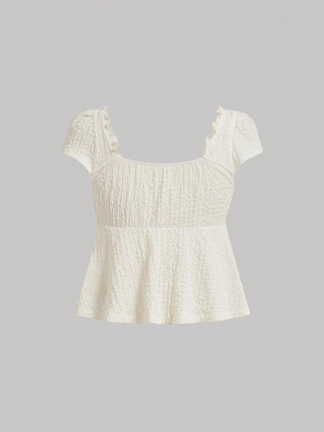 SHEIN MOD Textured Tie Front Doll Top