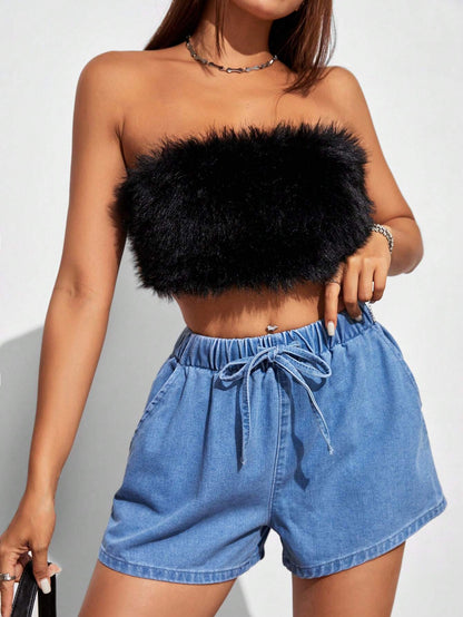 SHEIN Casual Denim Shorts